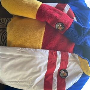 Colorful Fleece Jacket with Patches